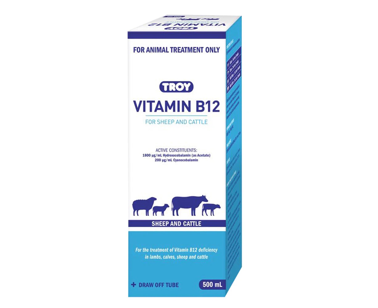 Troy Vitamin B12 Injectable Preparation for Sheep & Cattle 500ml