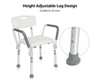 Altus Bathroom Shower Chair with Back Rest and Arm Aluminium Adjustable