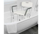 Altus Bathroom Shower Chair with Back Rest and Arm Aluminium Adjustable