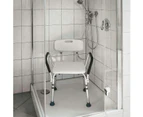 Altus Bathroom Shower Chair with Back Rest and Arm Aluminium Adjustable