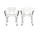 Altus Bathroom Shower Chair with Back Rest and Arm Aluminium Adjustable