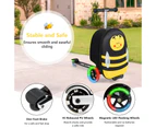 2-in-1 Kids Suitcase Scooter Set Foldable Ride-on Luggage w/LED Lit Wheels Bee Pattern