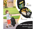 2-in-1 Kids Suitcase Scooter Set Foldable Ride-on Luggage w/LED Lit Wheels Bee Pattern