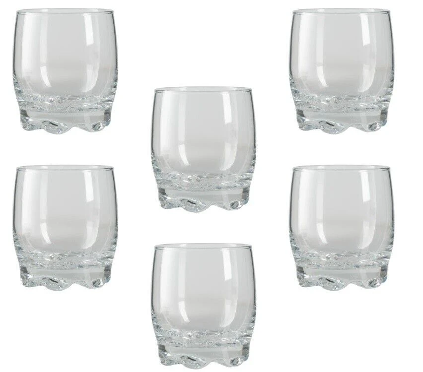 6 pieces Clear Glass Tumblers Clear Base Ava Water Drinking Glasses Drink 290ml