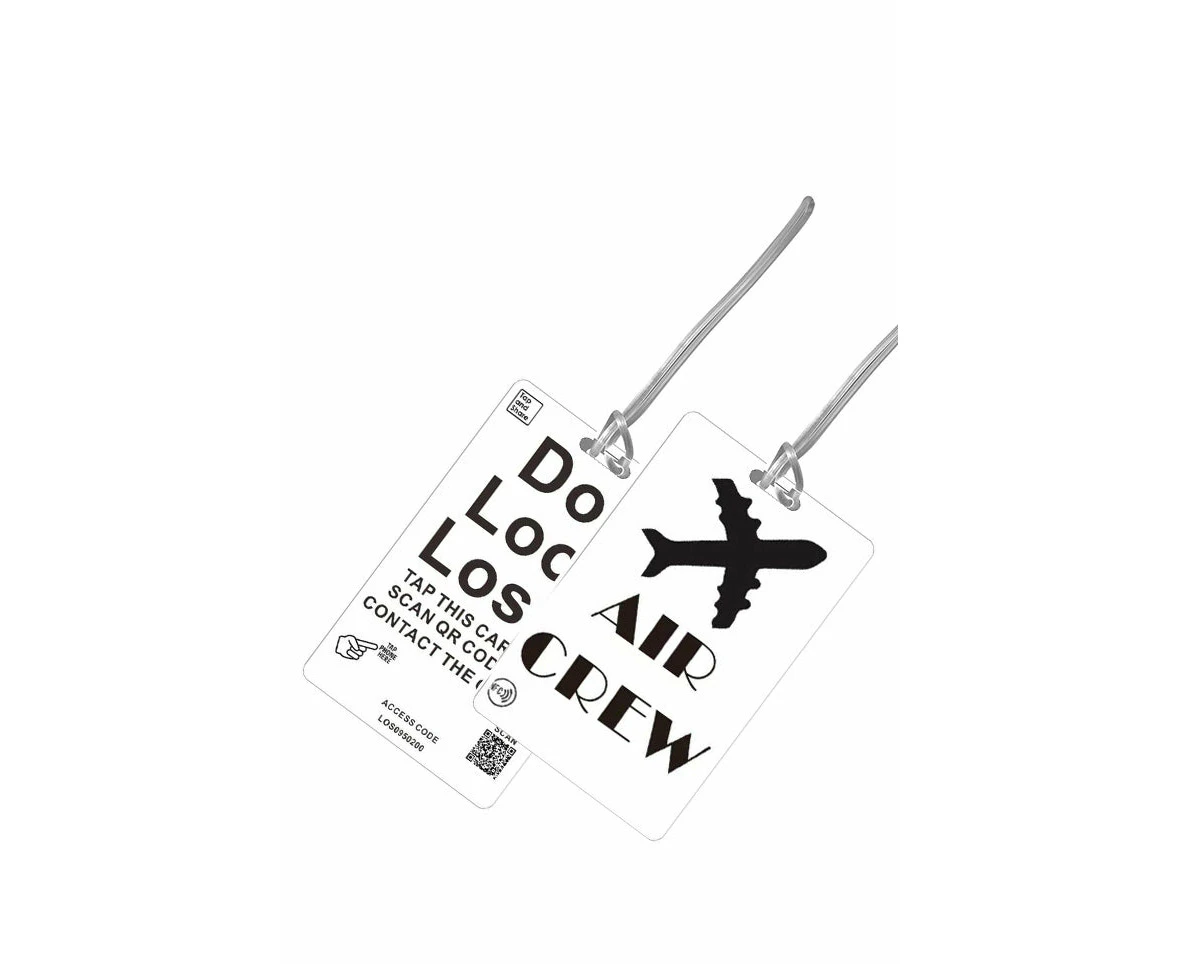 2x Smart NFC 'Air Crew' Luggage Tags with Smart Passive Tracking