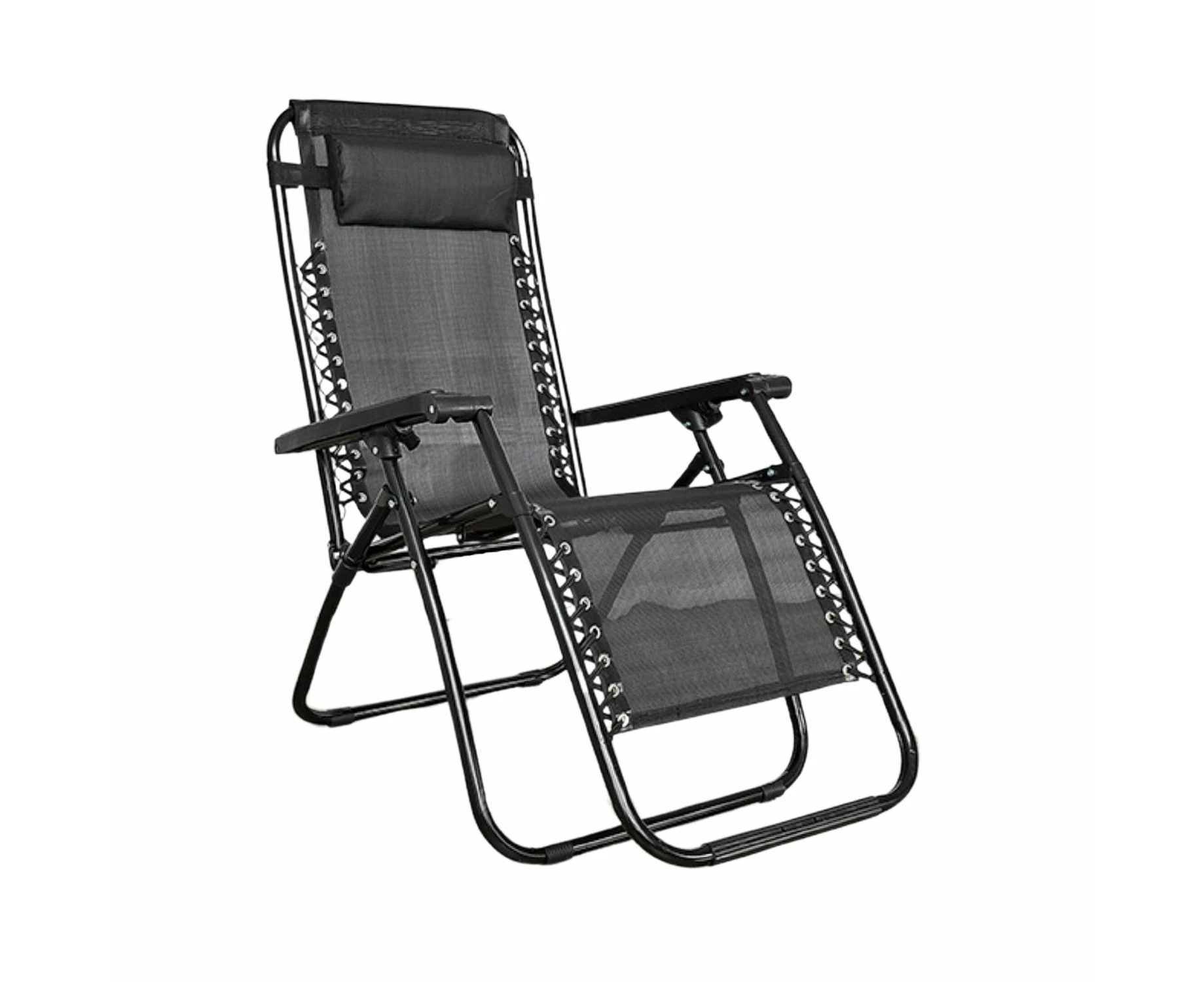 KILIROO Outdoor Folding Reclining Camping Beach Chair with Breathable Mesh Black