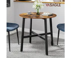 VASAGLE 80cm Round Dining Table RuStic Brown