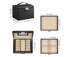 SONGMICS Lockable Jewelry Storage Organiser Drawer with Mirror Jewellery Box - Black