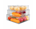 GOMINIMO 10 Pack Clear Stackable Fridge Organiser Bins with Lids (Transparent) GO-STO-103-ZG