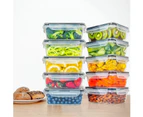 GOMINIMO 10 Pack Rectangular Airtight Food Storage Container Set (Transparent and Black) GO-STO-104-ZG