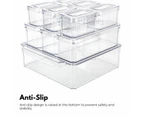 GOMINIMO 10 Pack Clear Stackable Fridge Organiser Bins with Lids (Transparent) GO-STO-103-ZG