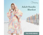 GOMINIMO Hoodie Blanket Adult Tie-Dyed Beige GO-HB-125-AYS