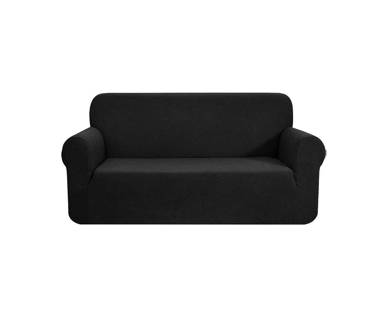 GOMINIMO Polyester Jacquard Sofa Cover Form Fitted Super Stretch Couch Cover Slipcover 3 Seater Black