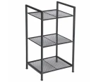 SONGMICS 3 Tiers Black Bathroom Storage Rack Shelves Towel Rack Shelf