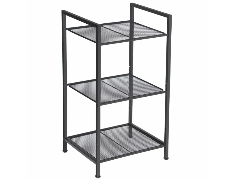 SONGMICS 3 Tiers Black Bathroom Storage Rack Shelves Towel Rack Shelf