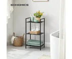 SONGMICS 3 Tiers Black Bathroom Storage Rack Shelves Towel Rack Shelf