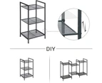 SONGMICS 3 Tiers Black Bathroom Storage Rack Shelves Towel Rack Shelf