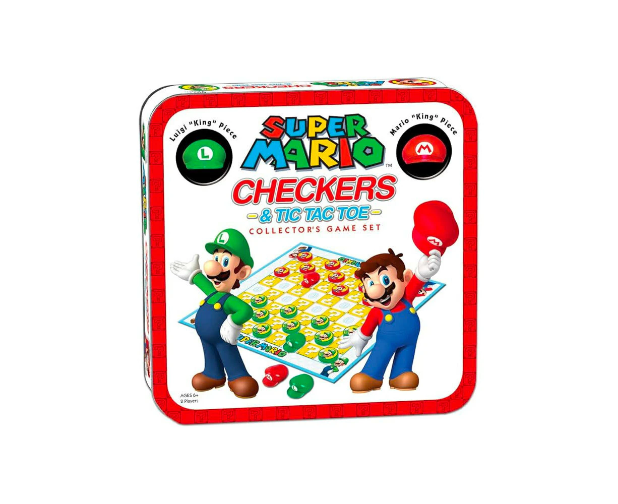 The Op Super Mario Checkers/Tic Tac Toe Combo Strategy Tabletop Board Game 6y+