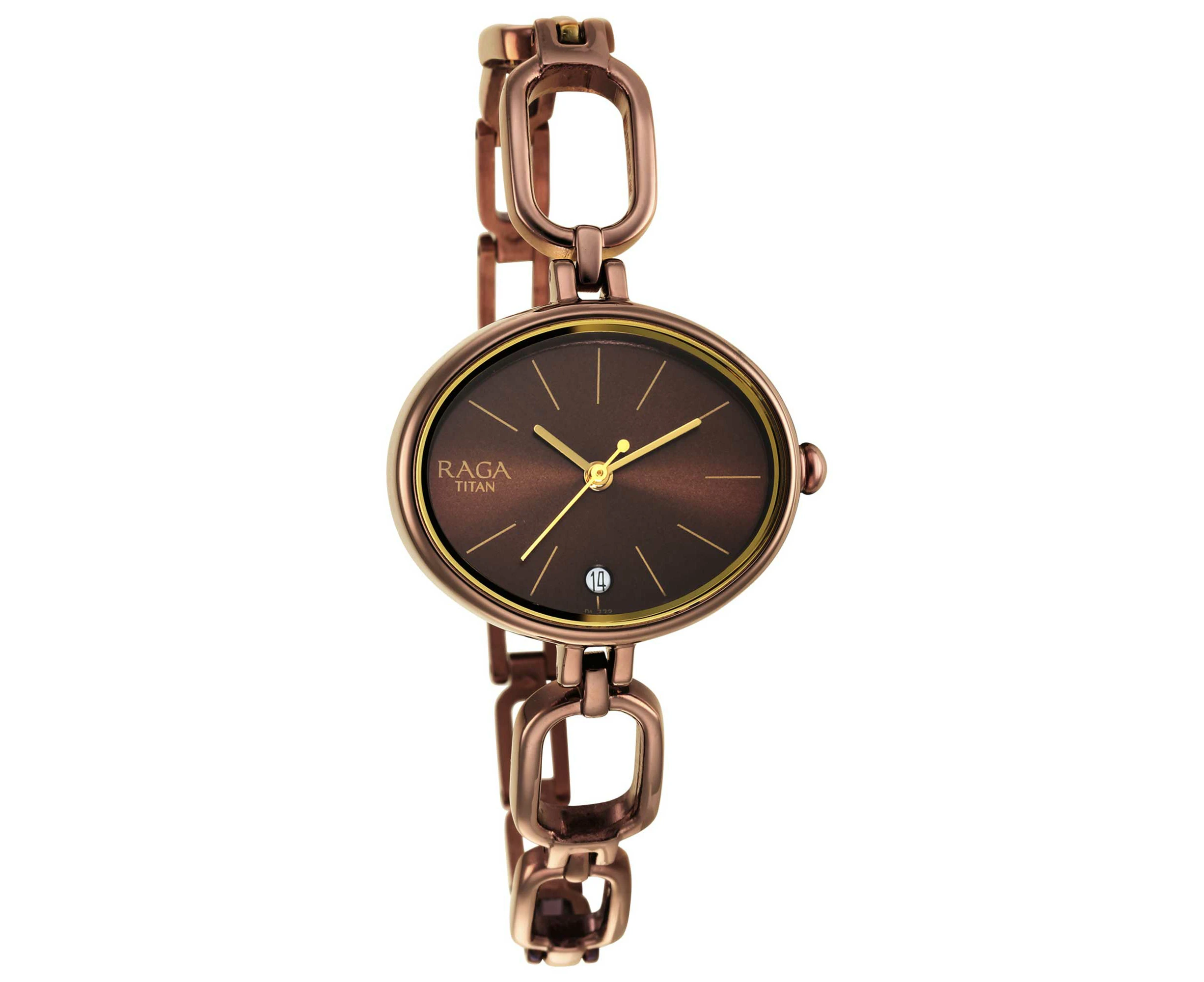 Titan Raga Viva Brown Dial Analogue Metal Strap Watch for Women