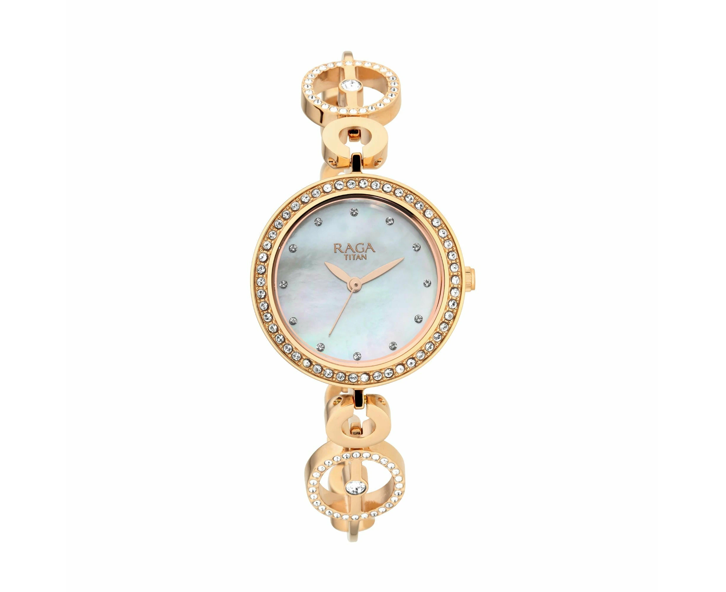 Titan Raga Mother of Pearl Dial Women Watch With Metal Strap