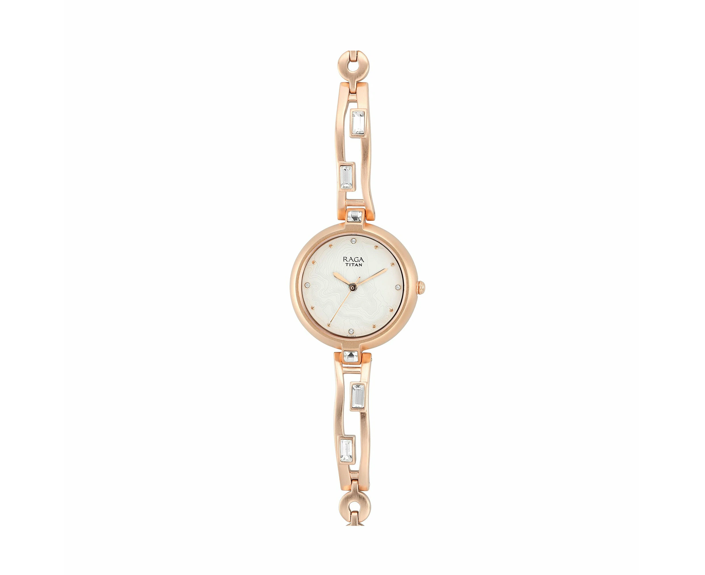 Titan Raga I Am White Dial Women Watch With Metal Strap