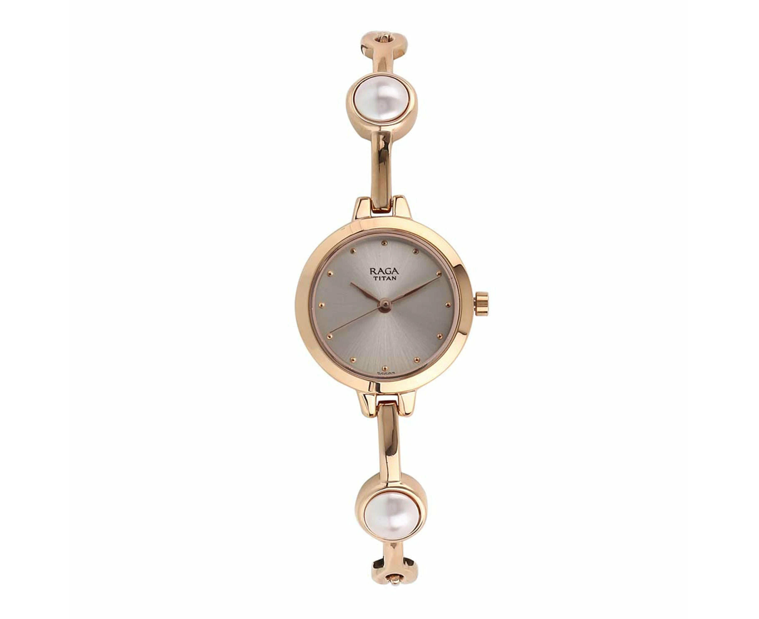 Titan Quartz Analogue Grey Dial Metal Strap Watch for Women