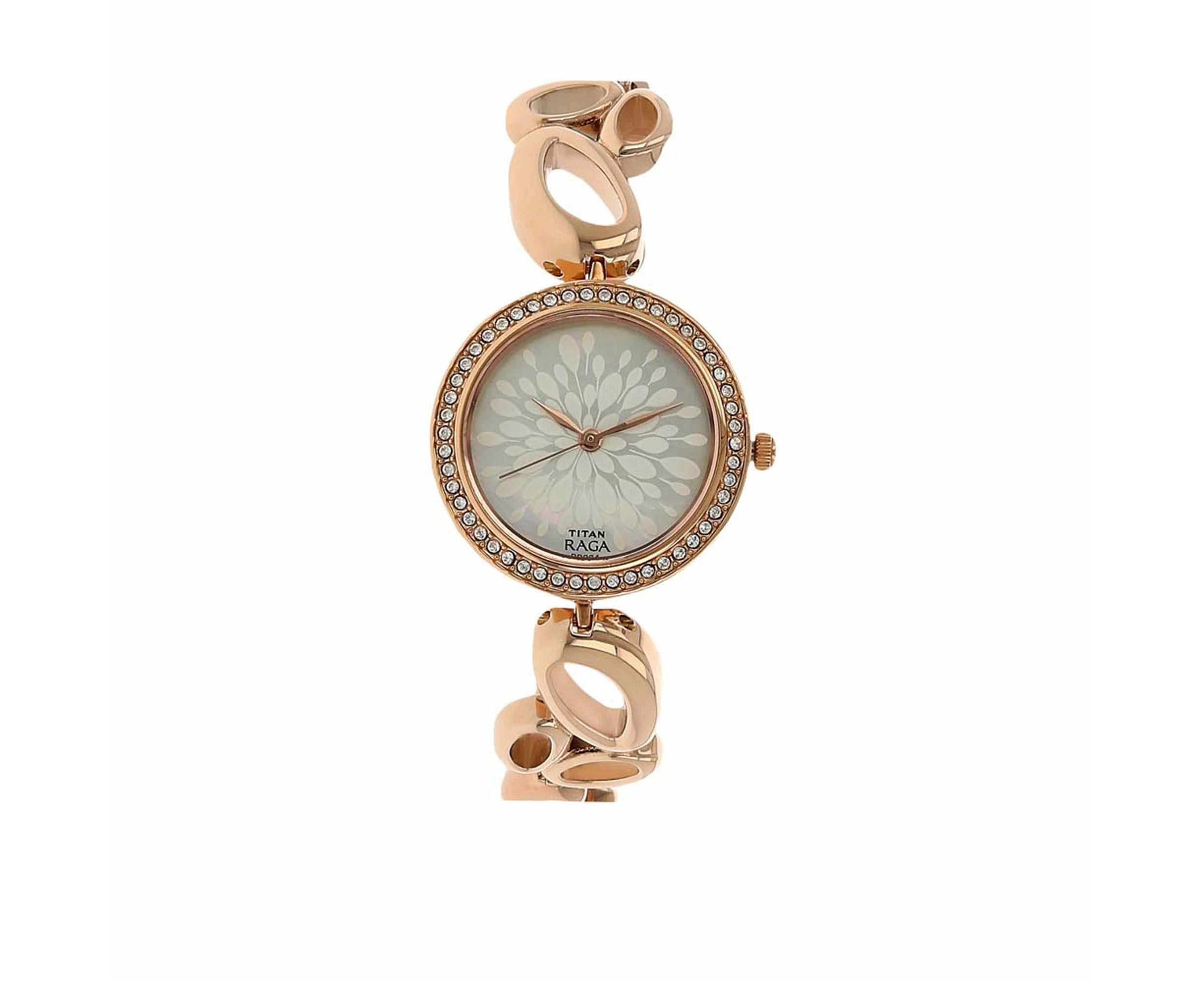 Titan Raga Garden of Eden White Dial Analogue Metal Strap watch for Women