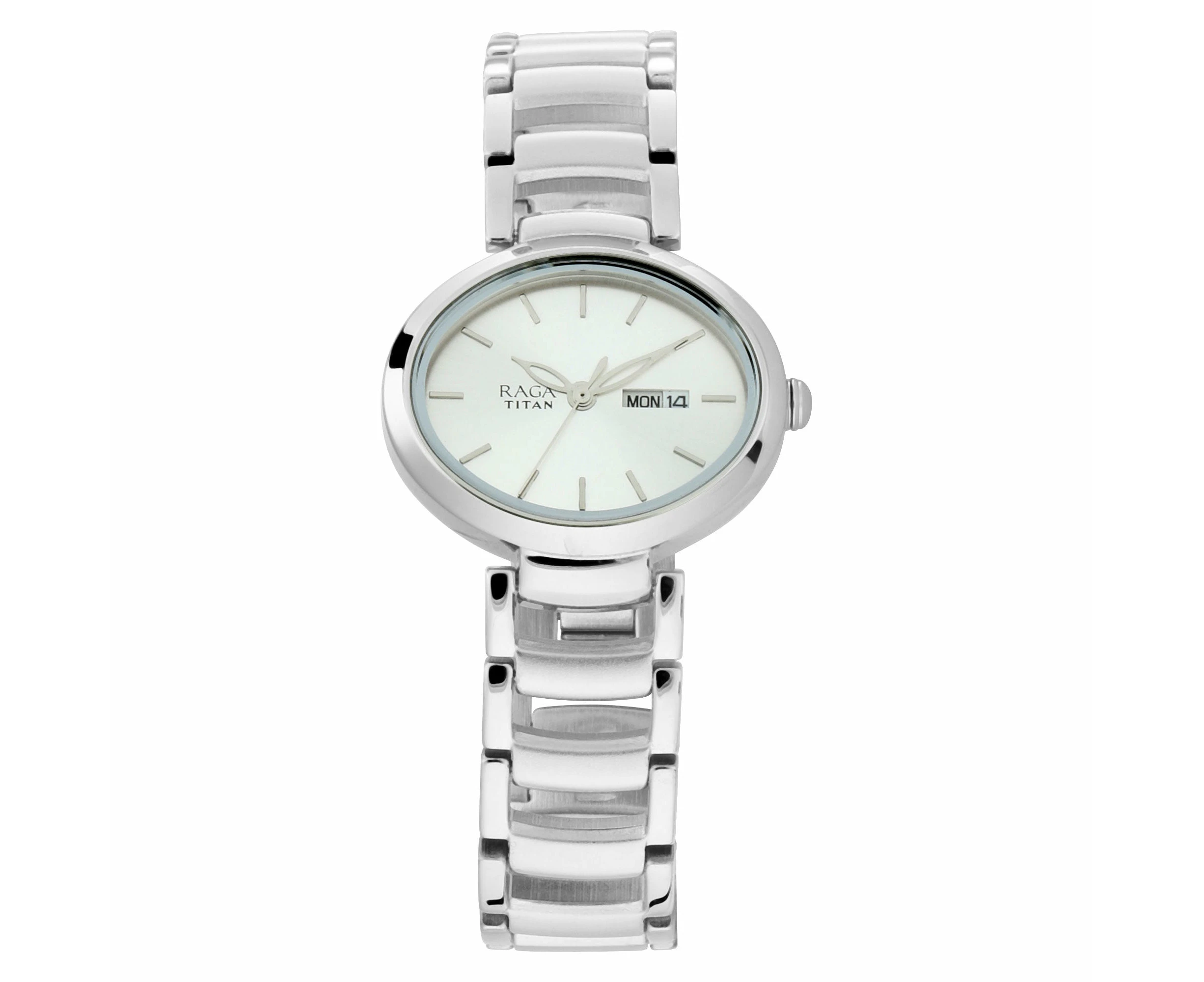 Titan Raga Viva Silver Dial Metal Analogue Strap Watch for Women