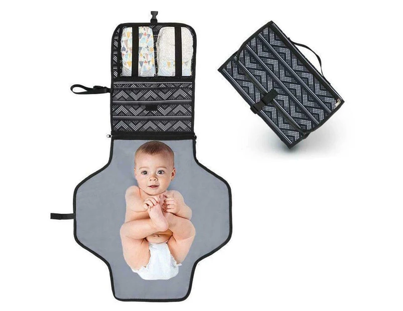 Vibe Geeks Portable Diaper Changing Pad Nappy Changing Detachable Clutch