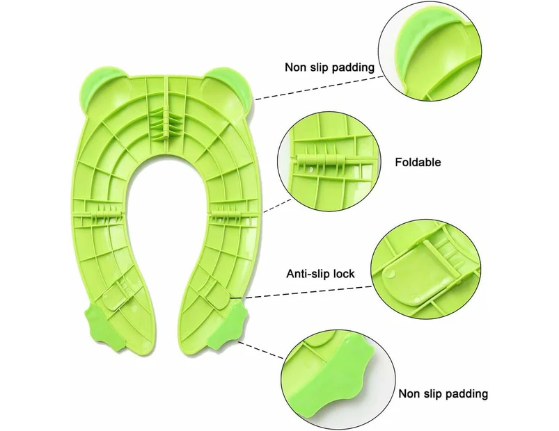 Toilet Potty Training Seat Cover, Travel Toilet Seat, Folding Non Slip Silicone Pads, Travel Portable Reusable Kids Toddlers Boys Girls