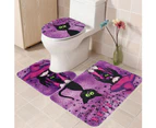 3PCS Witch Pattern Polyester Toilet Mat Carpet Non slip Bath Mat Rug Toilet Lid Cover Set Bathroom Decoration