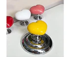 6 PCS Heart Shape Glossy Ceramic Knobs Cabinet Dresser Kids Child Pulls Door Handles Cupboard Wardrobe Drawer