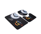 3pcs Set Household Halloween Pattern Polyester Toilet Mat Carpet Non slip Door Mat Home Decoration