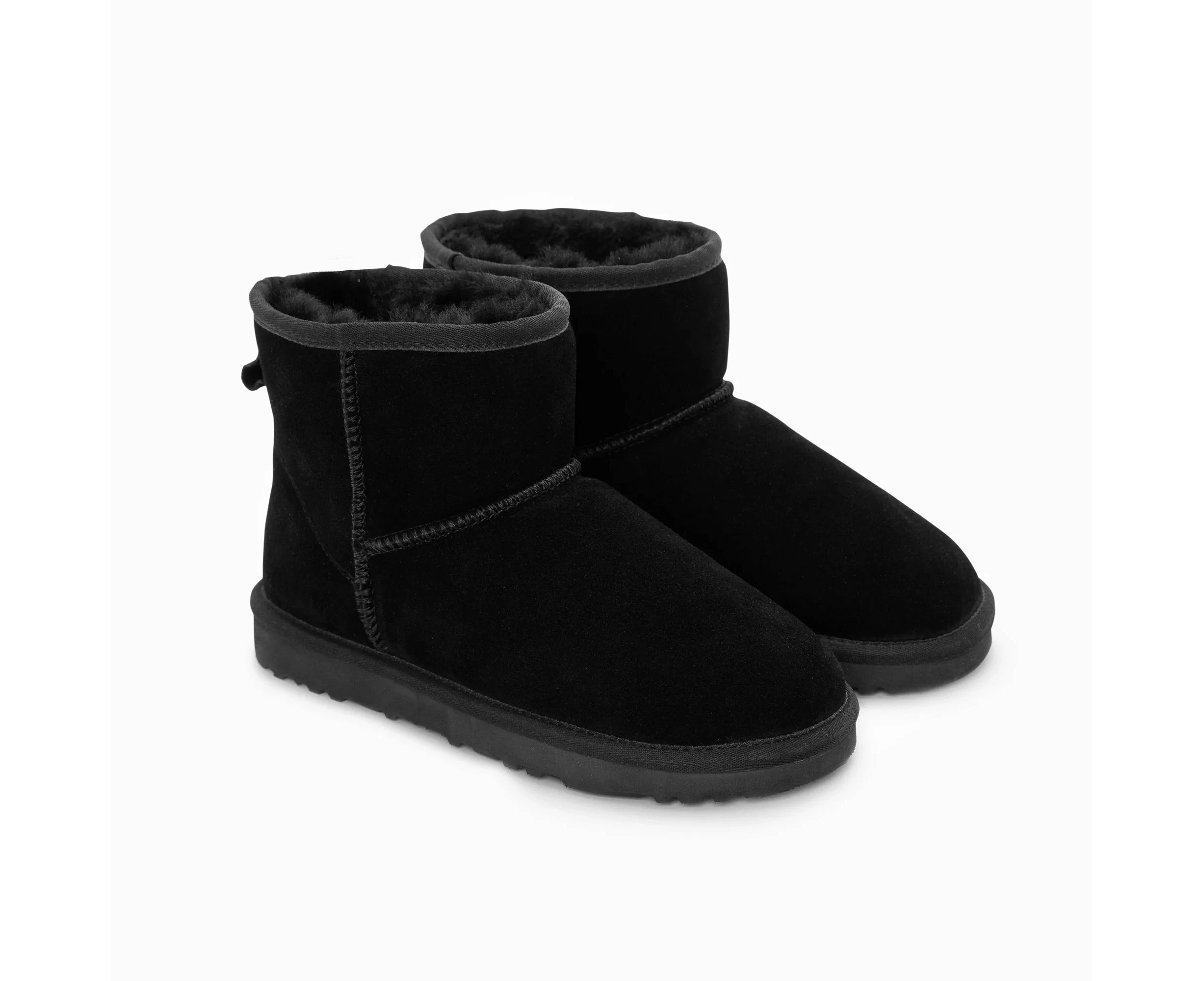 Ugg Boots Genuine Australian Sheepskin Unisex Mini Classic Suede Ozwear Ugg - Black