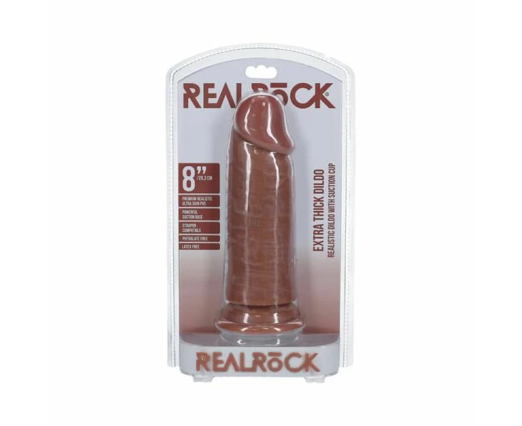 Realrock Extra Thick 8 In. Dildo Tan