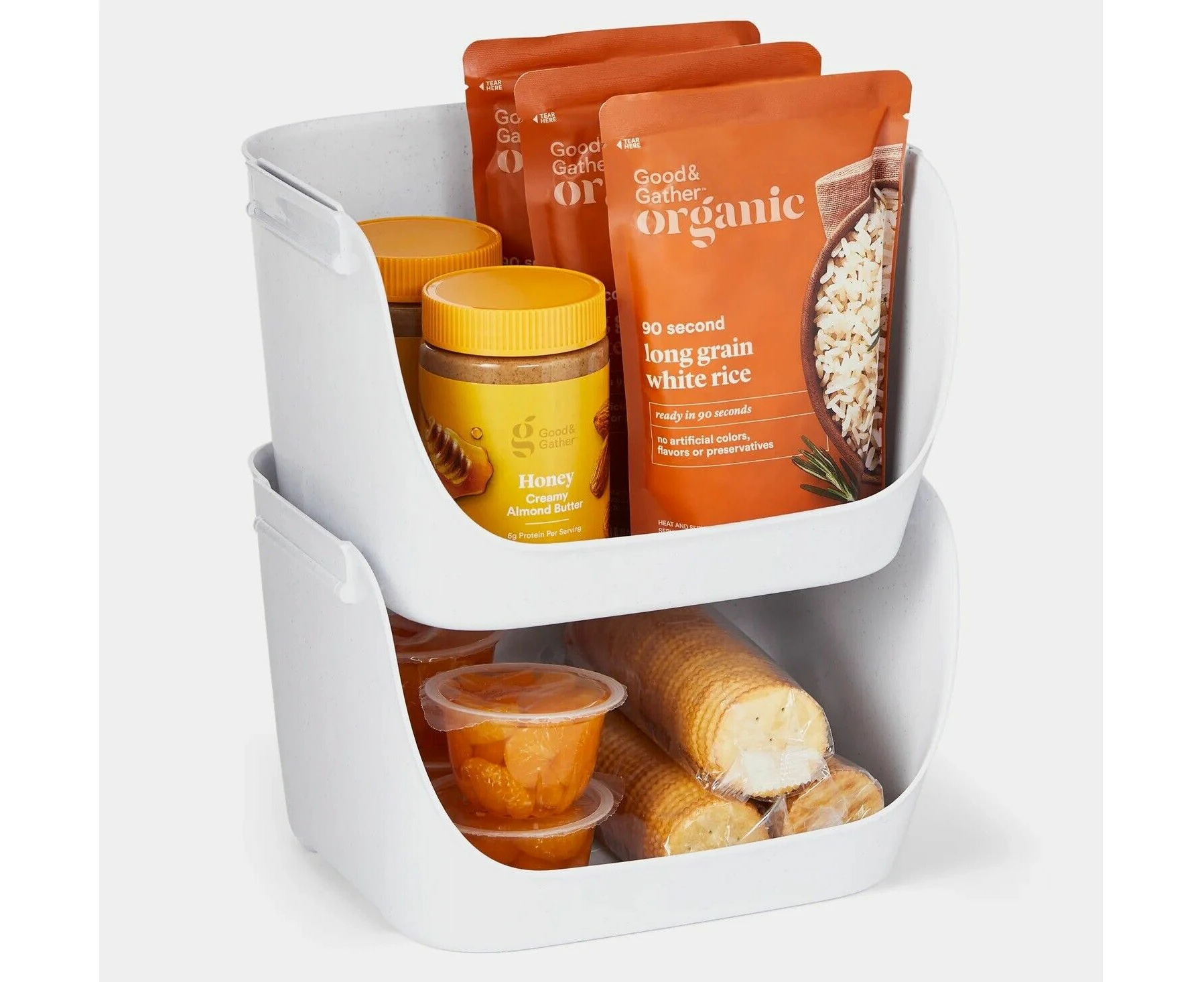 YouCopia ShelfBin Stacking Pantry Bins 2 Pieces Kitchen Pantry Organiser