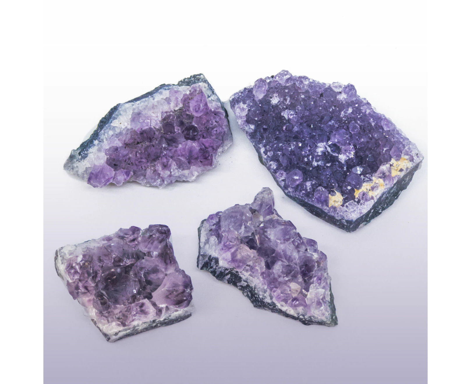 4Pcs 15-30g Natural Amethyst Quartz Crystal Cluster Druzy Geode Stone Healing