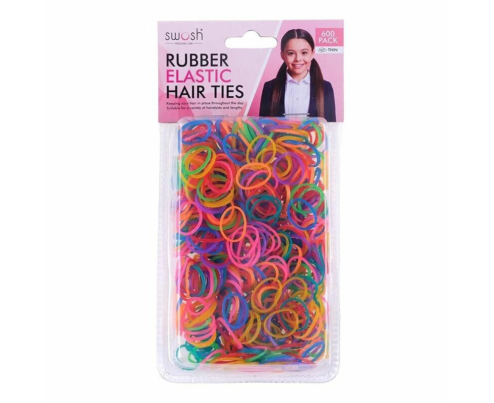 1200x Rubber Elastic Hair Ties Mixed Colour Hair Bands Holder Girls Women