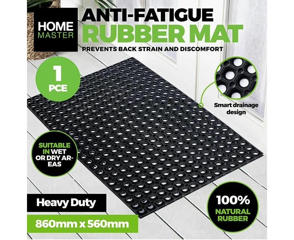 1pc Anti Fatigue Rubber Mat Home Master Wet Or Dry - 86cm x 56cm