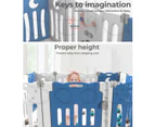 Bopeep Kids Baby Playpen Foldable Child Safety Gate Toddler Fence 18 Panels Blue