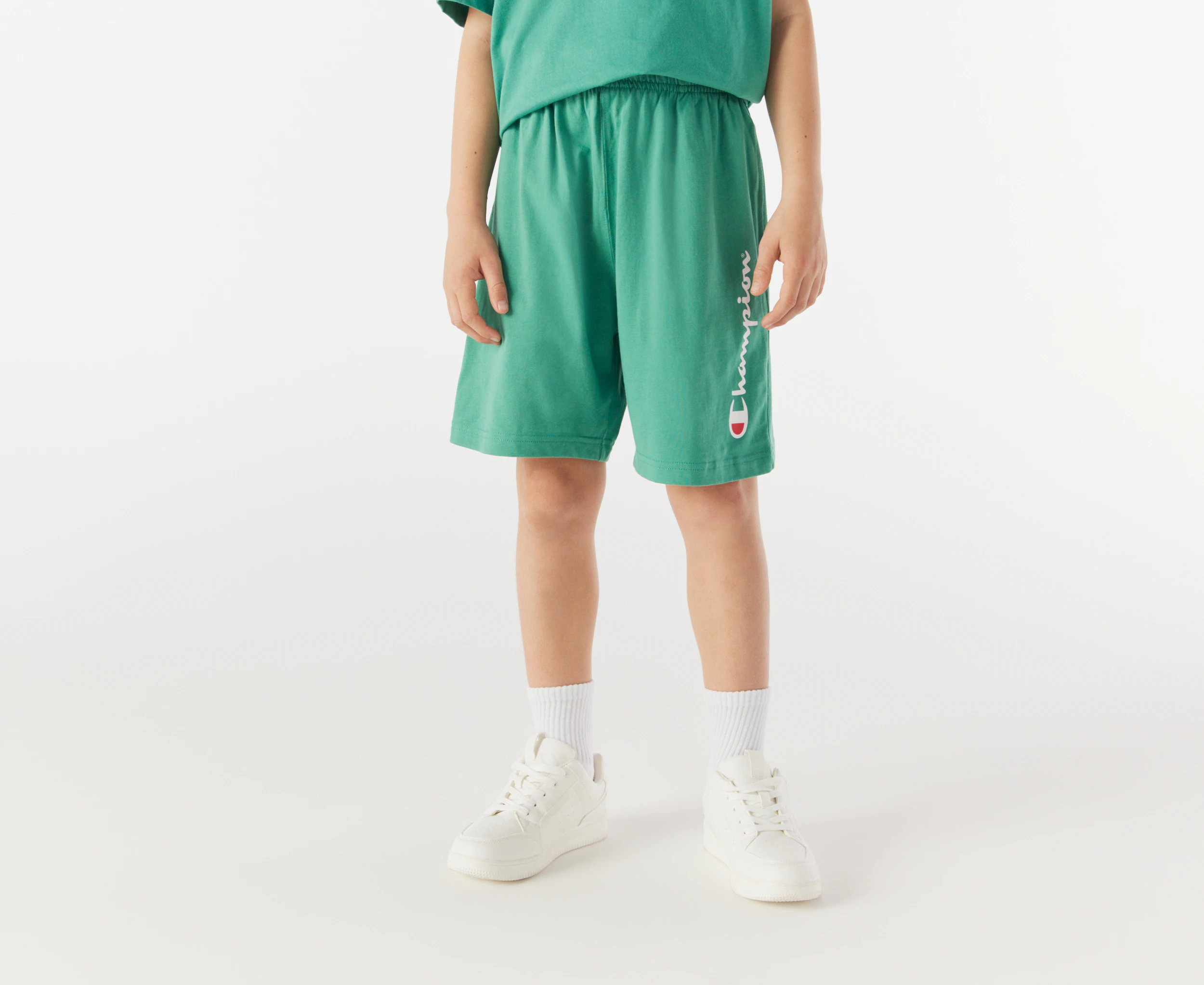 Champion Youth Boys' Jersey Script Shorts - Emerald Sea