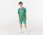 Champion Youth Boys' Jersey Script Shorts - Emerald Sea