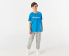 Champion Youth Script Short Sleeve Tee / T-Shirt / Tshirt - Blue Jay