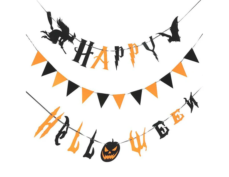 2pcs Happy Halloween Banner