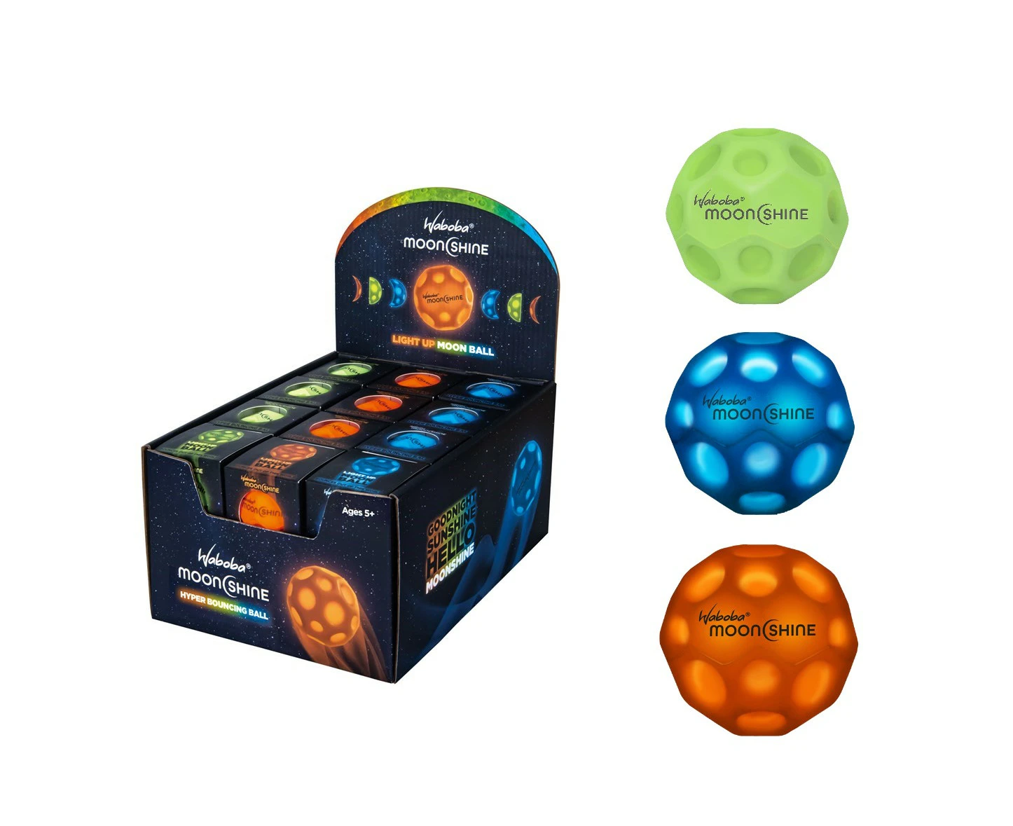 Waboba Moonshine Light Up Moon Ball Bounces up to 30 meters high! Crazy, gravity-defying Gift