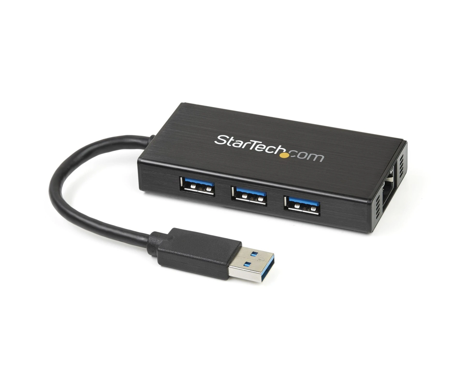 StarTech.com 3 Port Portable USB 3.0 Hub with Gigabit Ethernet Adapter NIC - 5Gbps - Aluminum w/ Cable - 3 Total USB Port(s) - 3 USB 3.0 Port(s)1 -