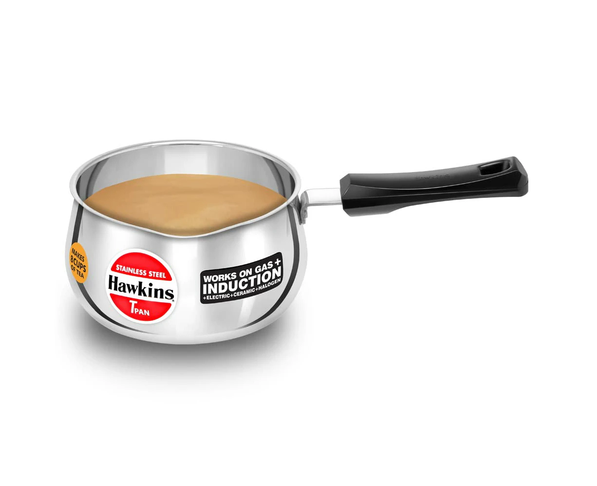 Hawkins 2 Litre Tpan, Stainless Steel Tea Pan, Induction Sauce Pan, Chai Pan, Saucepan, Silver (SST20)