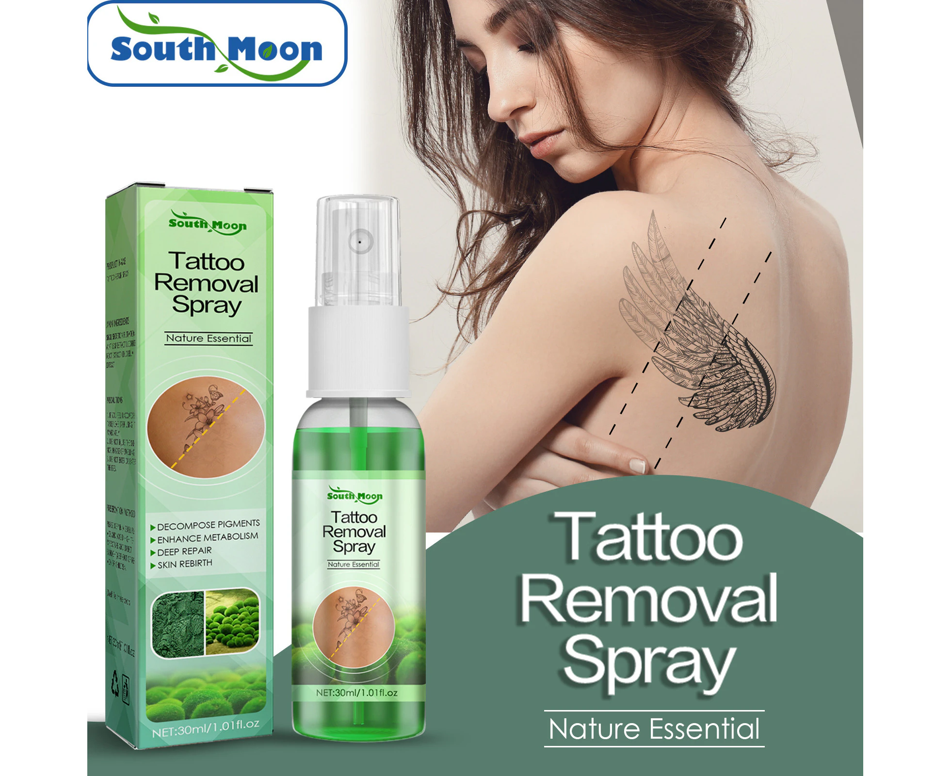 Fade Removal Spray Safe Spray For Permanent Removal Of Tattoos, Permanent Removal Cream For Coloured And Blacks, Moisturising Skin Care Product