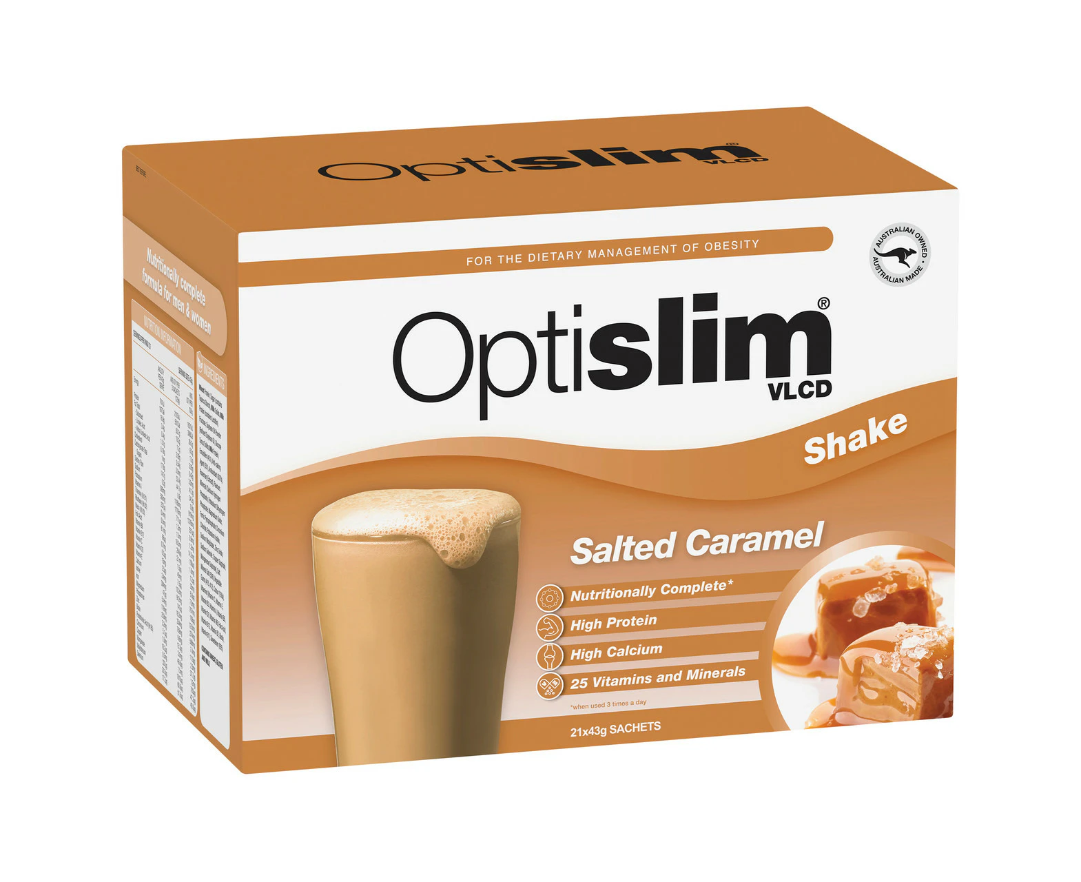 Optislm VLCD Shake Salted Caramel 21x43g