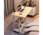 Adjustable Height Standing Desk for Small Spaces with Wheels and Storage - Oak